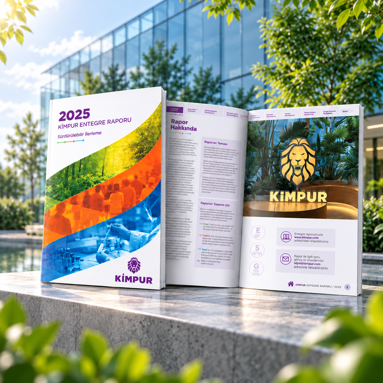 Kimpur 2025 Entegre Raporu kapağı ve iç sayfaları